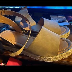 Tan Wedge Sandals